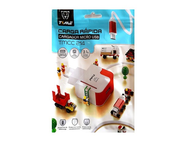 &u+ CARGADOR CELULAR TIPO V8 2.1A SMART + 1 USB EN BOLSA TMCC219